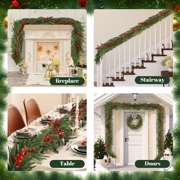 72'' in. Lighted Faux Spruce Garland 2PCS