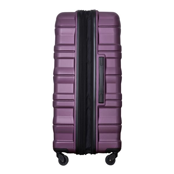 Expandable 3 Piece Luggage Sets PC Lightweight & Durable Suitcase with Two Hooks, Spinner Wheels, TSA Lock, (21/25/29) Dark Purple