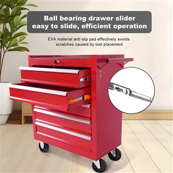 5-Drawer Metal Rolling Tool Chest with Wheels,Tool Storage Cabinet With Locking System