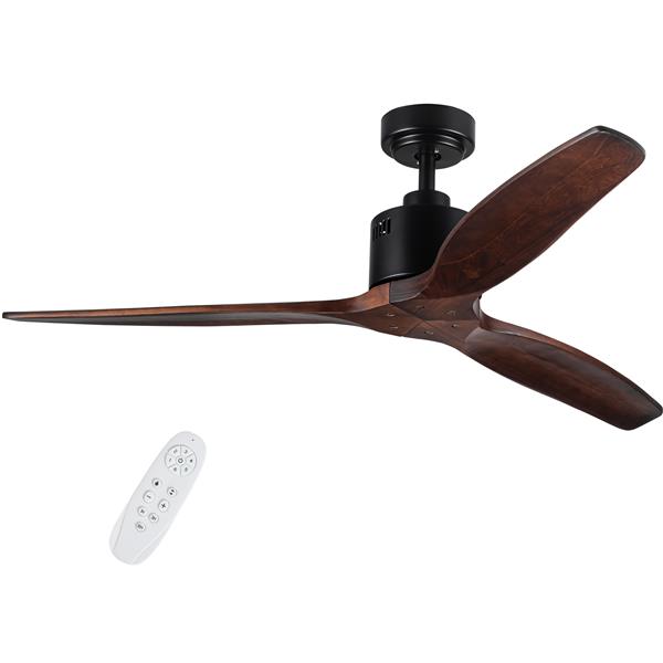 52" Farmhouse Rustic Ceiling Fan with Integrated LED and Remote Control