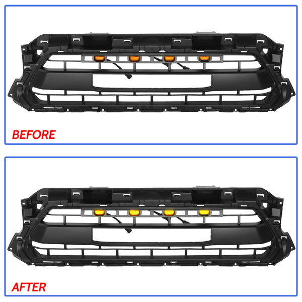 Front Grille Fit For Toyota Tacoma Trd Pro 2012 2013 2014 2015 2nd Gen Grill With Amber Lights Matte Black