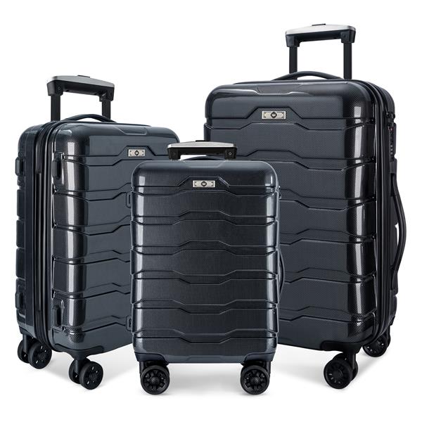 Luggage 3 Piece Sets with Spinner Wheels ABS+PC Lightweight TSA Lock (20'/24'/28'), Polka Dot