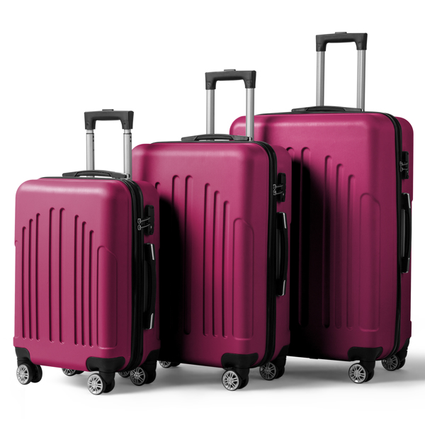 FCH Curved Vertical Stripe 3-in-1 Trolley Case - Smoky Purple