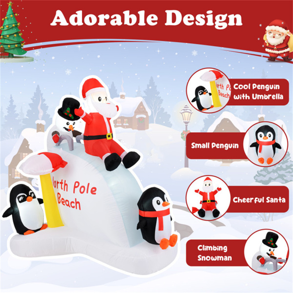 6 Feet Penguins and Santa Decoration