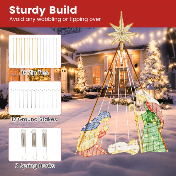 6-foot pre lit Christmas decoration strip with 240 warm white LED lights