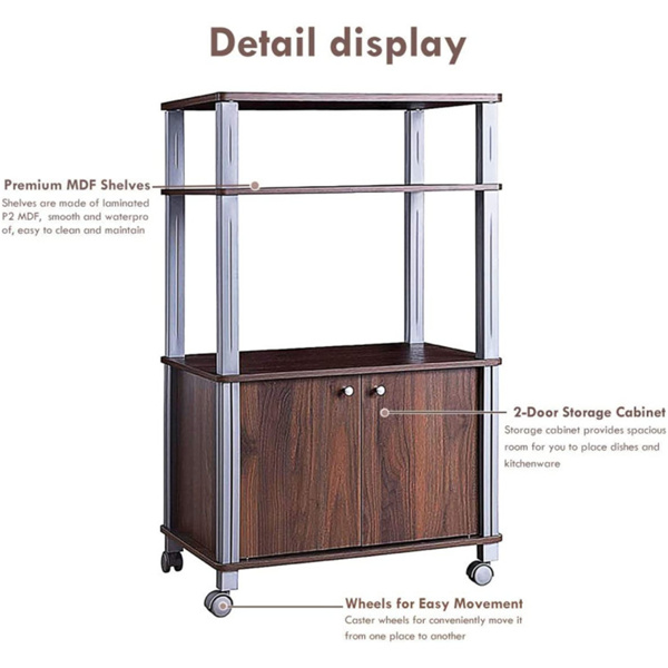 Multi functional kitchen storage rack Walnut