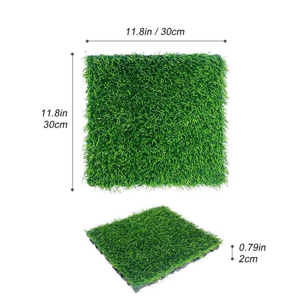 36pcs Interlocking Artificial Grass Tiles For Patio, Balcony, Backyard, Artificial Turf Floor, 12"x12"