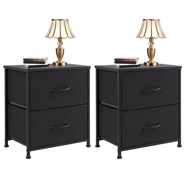 Drawers Dresser Chest of Drawers,Metal Frame and Wood Top,Black,wo packs