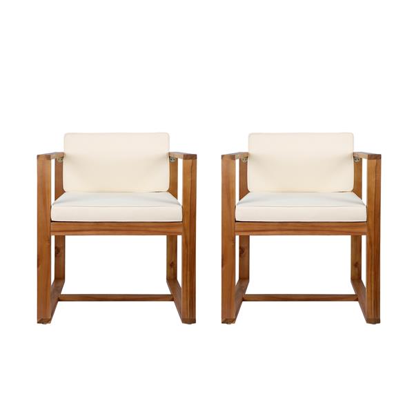 Solid wood dining chair with armrests(SET OF 2)