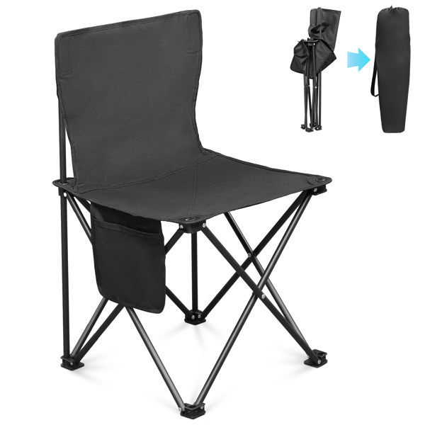 4 Pack Folding Camping Chairs with Carrying Bag, Lawn Chairs Camp Chair Beach Chair Portable Folding Camping Chairs Lightweight Foldable Sports Chair, Black