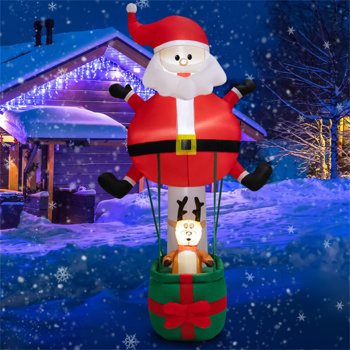 8 Feet Christmas Decorations,Inflatable Santa Claus and Reindeer 