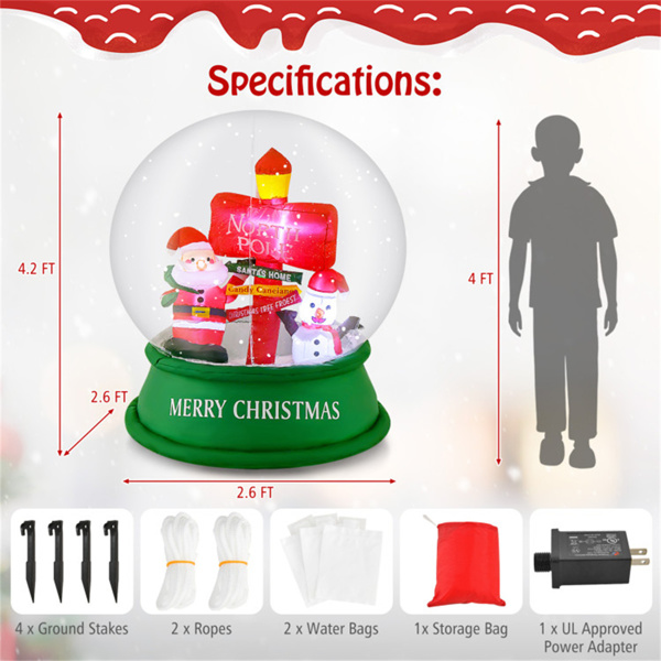 4 Feet Christmas Inflatable Snow Globe Christmas Decoration