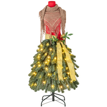 5 FT Pre-lit Mannequin Artificial Christmas Tree Dress Form