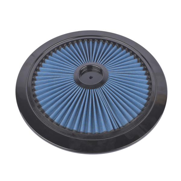 14" x 3" Blue Super Flow Air Cleaner Washable Element Recessed Base Black Top for Chevy Ford