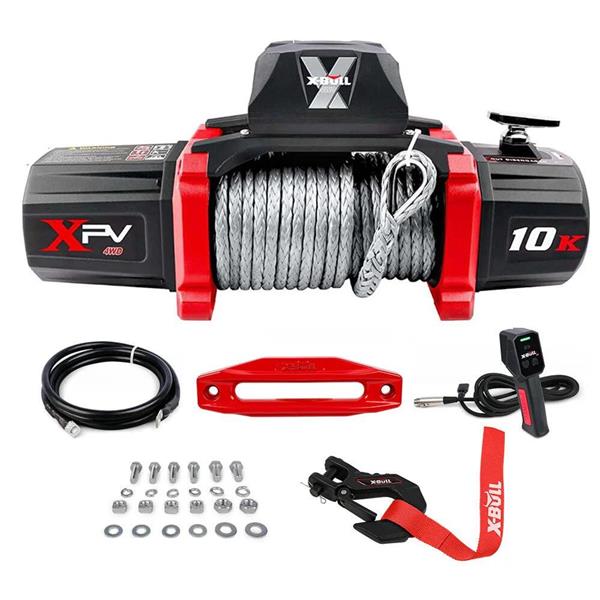 Electric Winch XPV 10000 LBS 12V Synthetic Rope SUV Jeep Truck 4WD