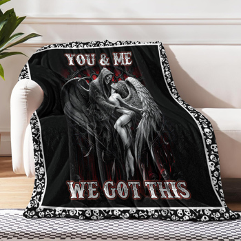 Dark Style Printed Flannel Blanket Skull Ultra Soft 3D Printed Blanket Gifts For Adults Men Women 60*80