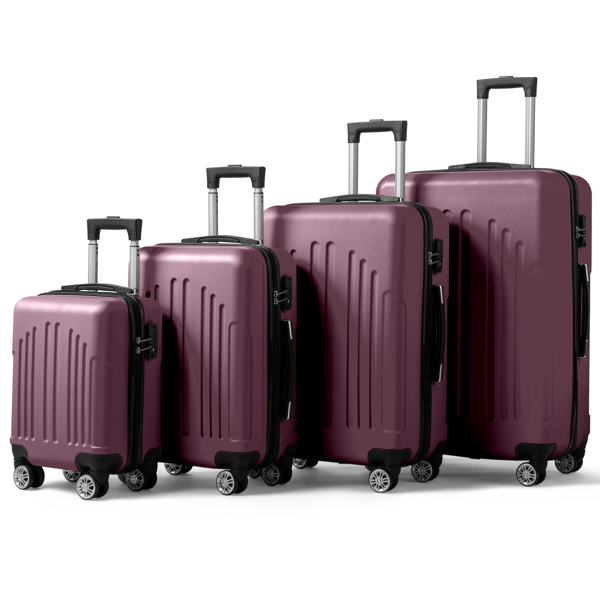  Curved Vertical Stripes 4-in-1 Trolley Case - Violet