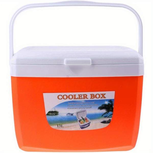 13L picnic insulated box, fresh-keeping box, outdoor picnic, barbecue, camping portable insulated box, orange fresh-keeping box