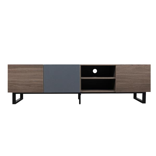 Modern TV with 3 Cabinets& Open Shelves, Color-matching Media Console Table for TVs up to 80'', Entertainment Center with Drop Down Door for Living Room, Bedroom, Home Theatre