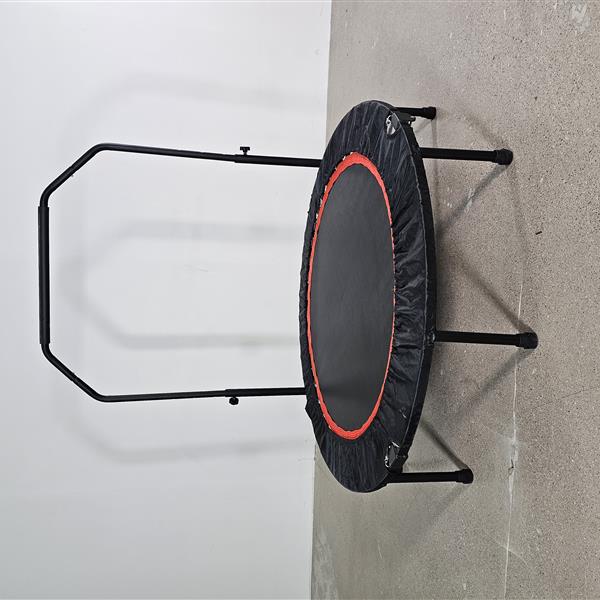 48" Foldable Mini Trampoline Max Load 300lbs, Fitness Rebounder with Adjustable Foam Handle, Exercise Trampoline for Adults Indoor/Garden Workout