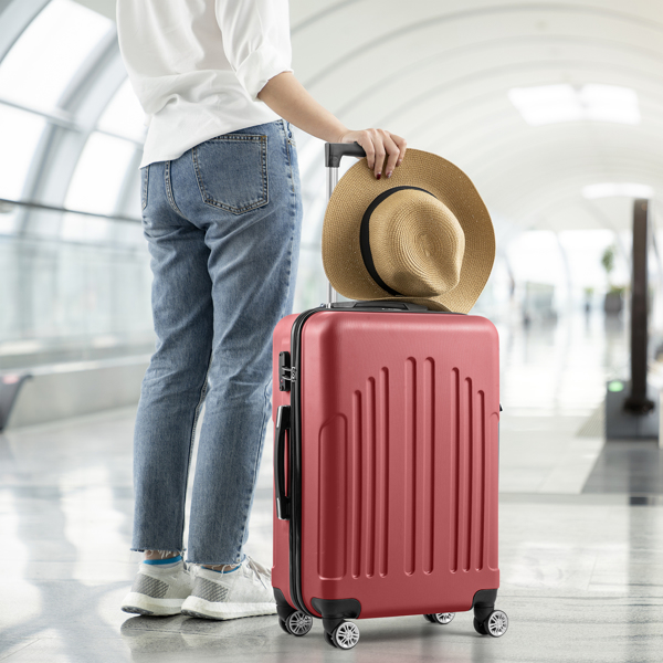 FCH Curved Vertical Stripe 4-in-1 Trolley Case - Retro Red