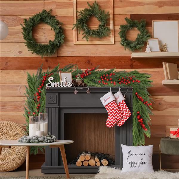 108'' in. Lighted Faux Spruce Garland