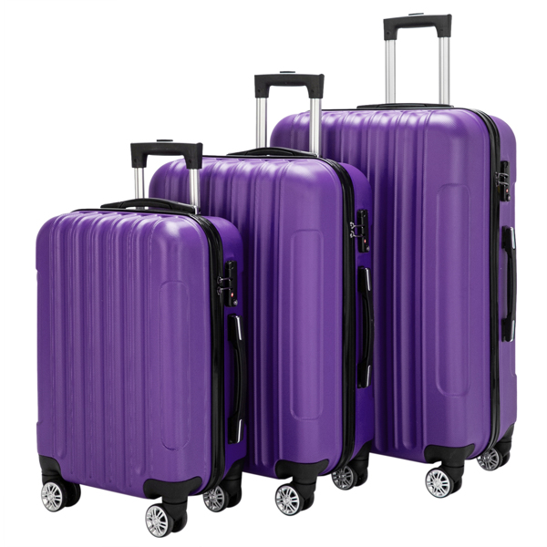 3-in-1 Multifunctional Large Capacity Traveling Storage Suitcase Luggage Set Purple