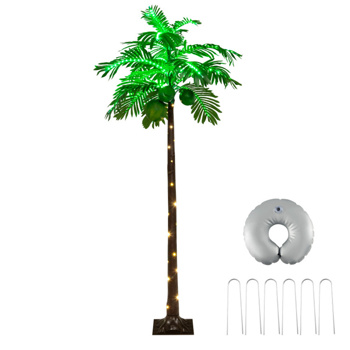 6 feet Hawaiian style artificial palm tree with LED lighting