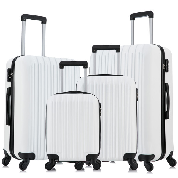 5 Piece Set Luggage Sets Suitcase ABS Hardshell Lightweight Spinner Wheels (16/20/24/28 inch) 