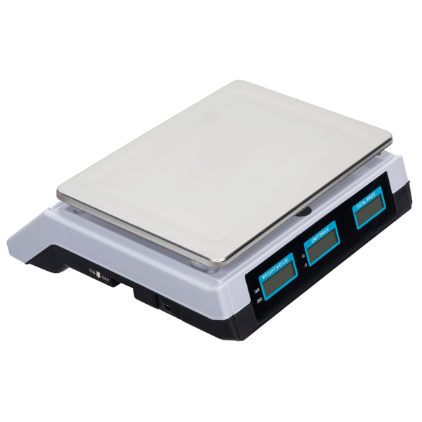 【Old code:42353336】ACS-30 40kg/5g Digital Price Computing Scale for Vegetable UK Plug Silver & White