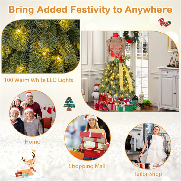 5 FT Pre-lit Mannequin Artificial Christmas Tree Dress Form