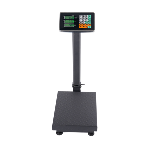 【Old code:95066004】100KG/220lbs LCD Digital Personal Floor Postal Platform Scale with 30*40 Platform & 0.6mm Plate Black UK Plug