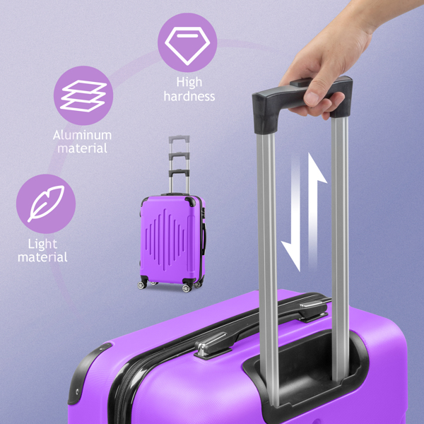 FCH 3-in-1 trolley case with 2 corners and diamond stripes - lavender