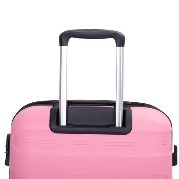 Hardshell Suitcase Spinner Wheels PP Luggage Sets Lightweight Durable Suitcase with TSA Lock,3-Piece Set (20/24/28) ,Pink