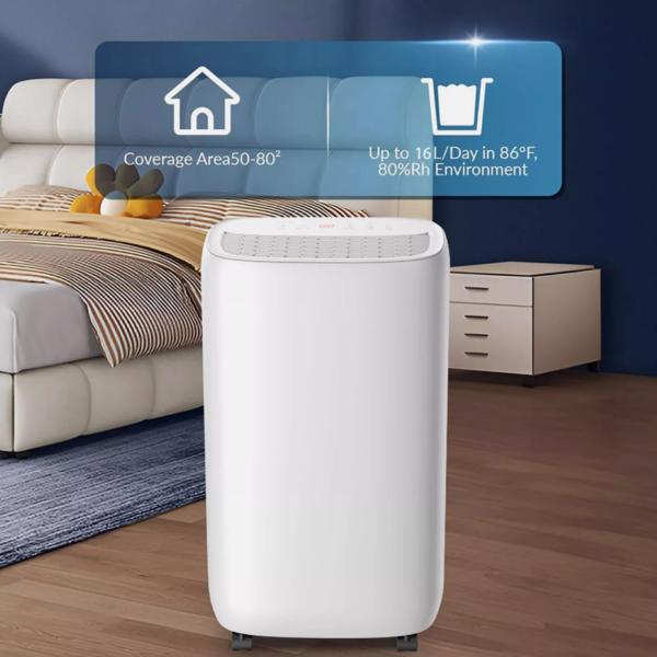 16L ECO - Dehumidifier Air Purifier with Humidistat LCD Display for Home