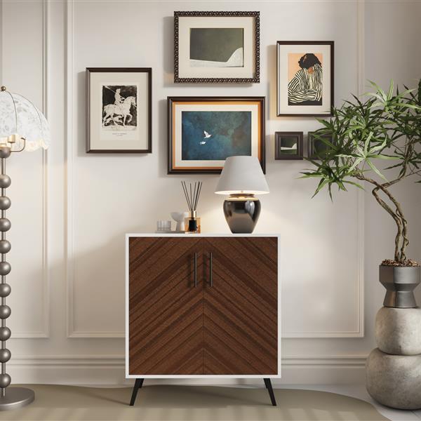 Storage Cabinet with Doors and Shelves - Kitchen Free Standing Buffet Cabinet with Storage, Sideboard Cabinet with Adjustable Shelves, Wood Accent Cabinet for Living Room Bathroom Entryway Office