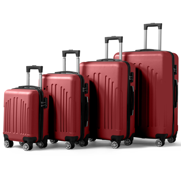 FCH Curved Vertical Stripe 4-in-1 Trolley Case - Retro Red