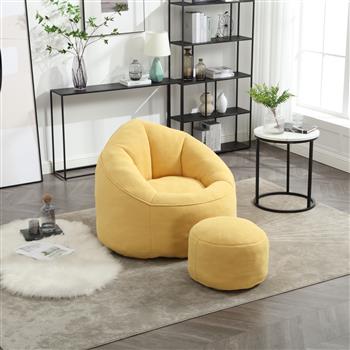 Bedding Bean Bag Sofa Chair High Pressure Foam Bean Bag Chair Adult Material with Padded Foam Padding Compressed Bean Bag With Footrest