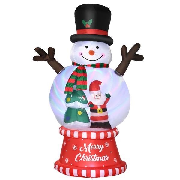 8ft Christmas Inflatables Outdoor Decorations Snowman with Rotating Colorful Light, Blow-Up  LED Yard Display Christmas Decor for Lawn Garden