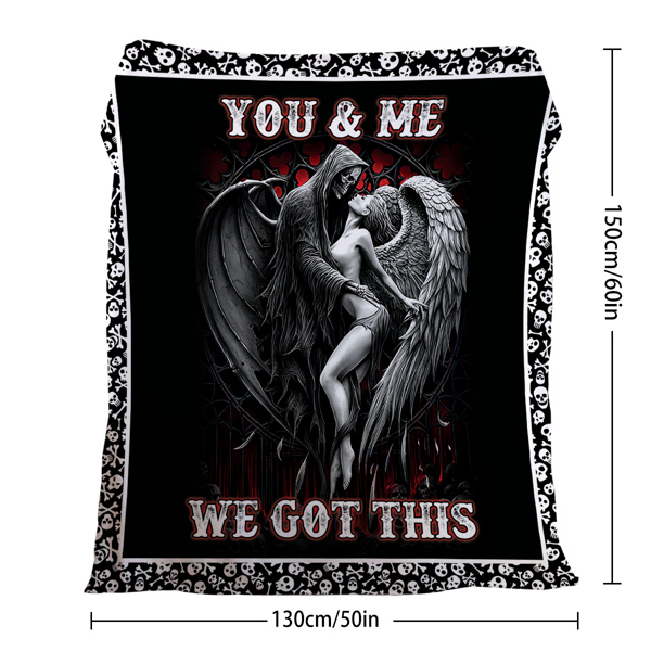 Dark Style Printed Flannel Blanket Skull Ultra Soft 3D Printed Blanket Gifts For Adults Men Women 60*80