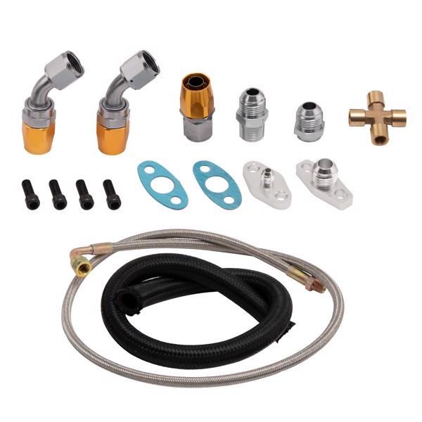 Turbo Oil Feed & Return Line Kit for Ford Falcon BA BF XR6 FG FGX GT30 GT3582