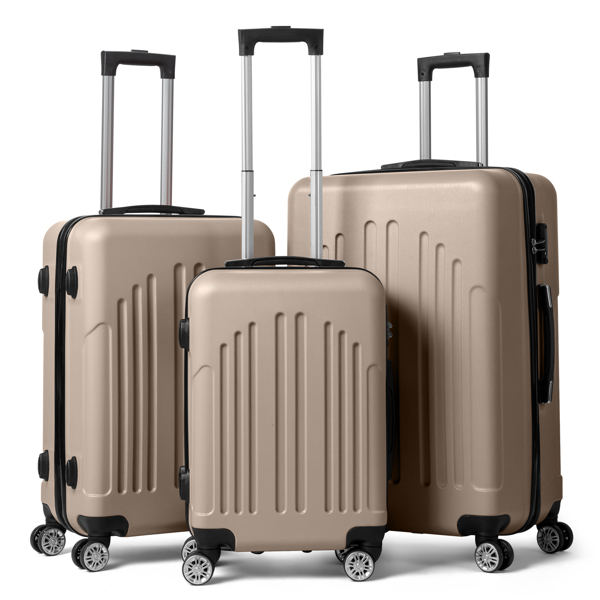 FCH Curved Vertical Stripe 3-in-1 Trolley Case - Champagne Gold