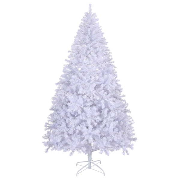 6 FT Artificial Christmas Tree with DIY 100 Warm Lights Battery Operated, 800 Branch Tips and Sturdy Metal Stand, White