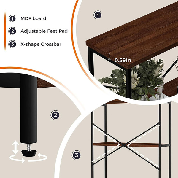 5-layer storage rack, bookshelf, adjustable base with stabilizer, height 180CM