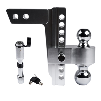 拖车挂接装置-银色 NEW 12500lbs Adjustable Trailer Hitch Aluminium 2-5/16\\" ball 12,500 LBS