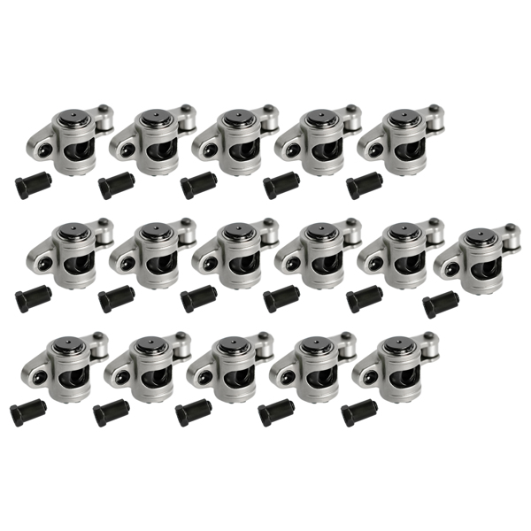 Stainless Steel Full Roller Rocker Arms Kit for Chevrolet SBC 350 1.6 Ratio 7/16''+Nuts Self-Aligning