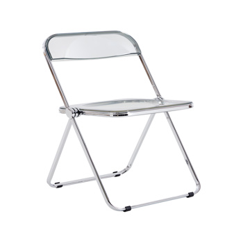 Gray Clear Transparent Folding Chair Chair Pc Plastic Living Room Seat