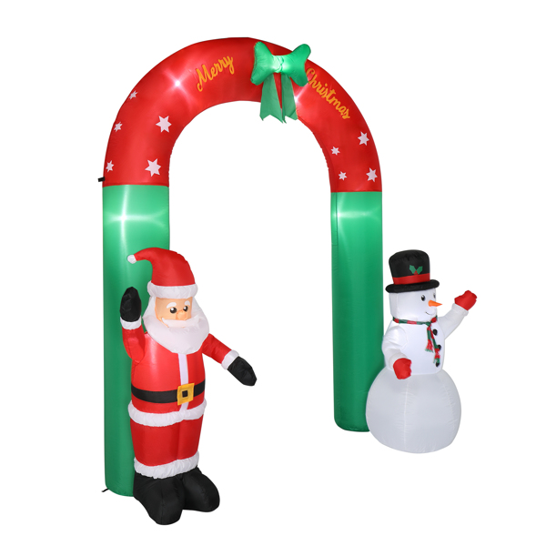 8ft with Santa Snowman 7 Lights Inflatable Festive Arch Decoration