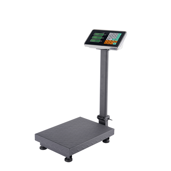 【Old code:95066004】100KG/220lbs LCD Digital Personal Floor Postal Platform Scale with 30*40 Platform & 0.6mm Plate Black UK Plug