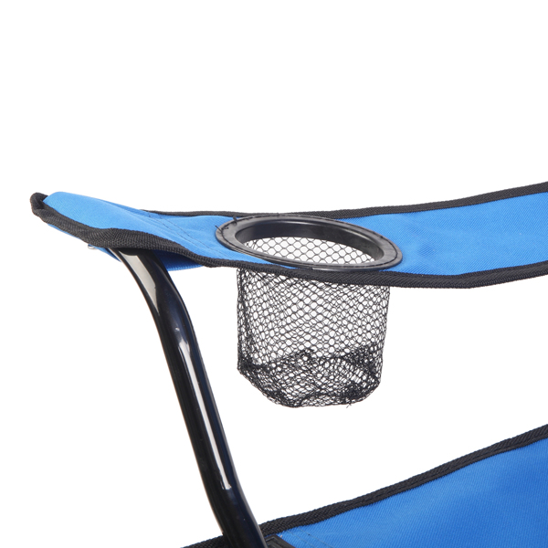 Portable Outdoor 2-Seat Folding Chair with Removable Sun Umbrella Blue